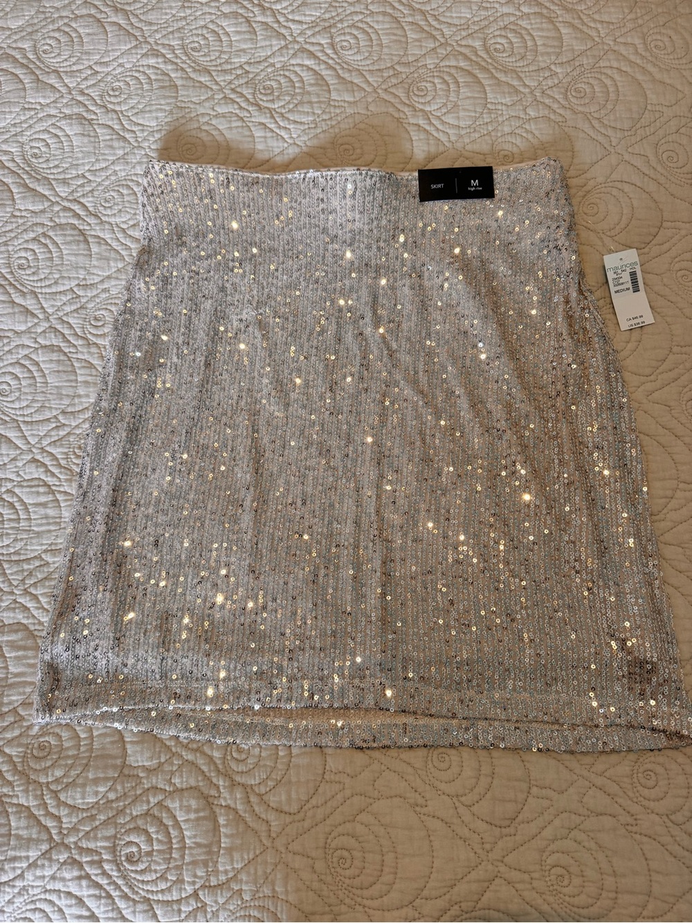 Maurices Silver Sequin Mini Skirt